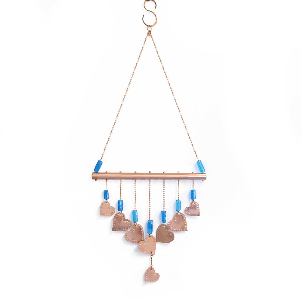 
                      
                        Bohemian Copper Windchime with Aqua Blue Beads
                      
                    