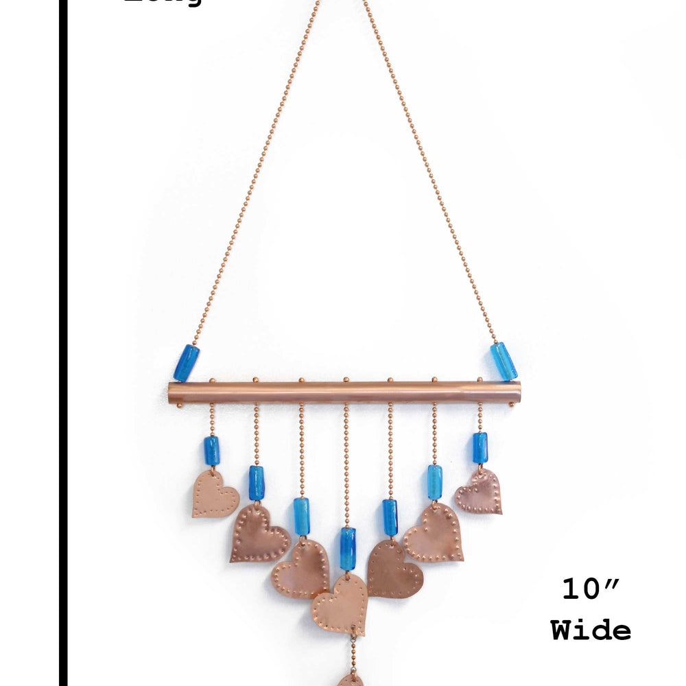 
                      
                        Bohemian Copper Windchime with Aqua Blue Beads
                      
                    