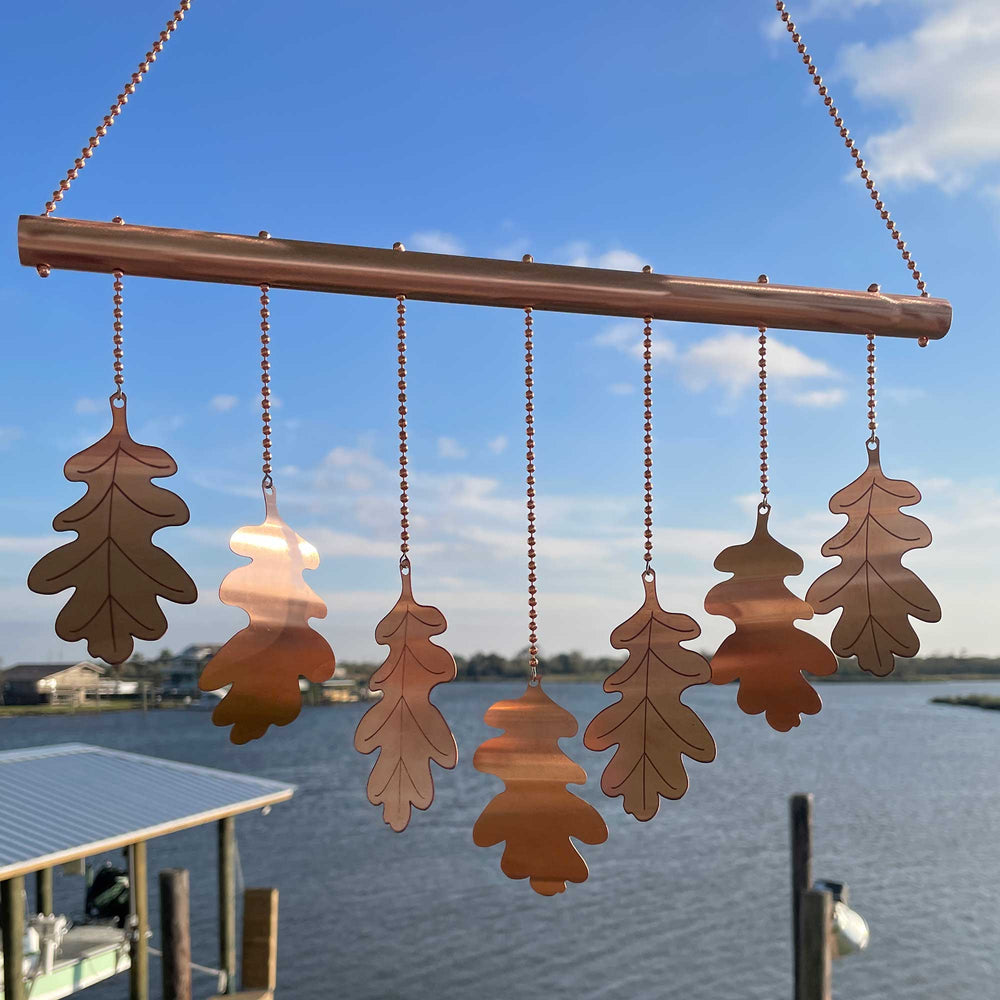 
                      
                        Copper Wind Chime with Oak Leaves
                      
                    