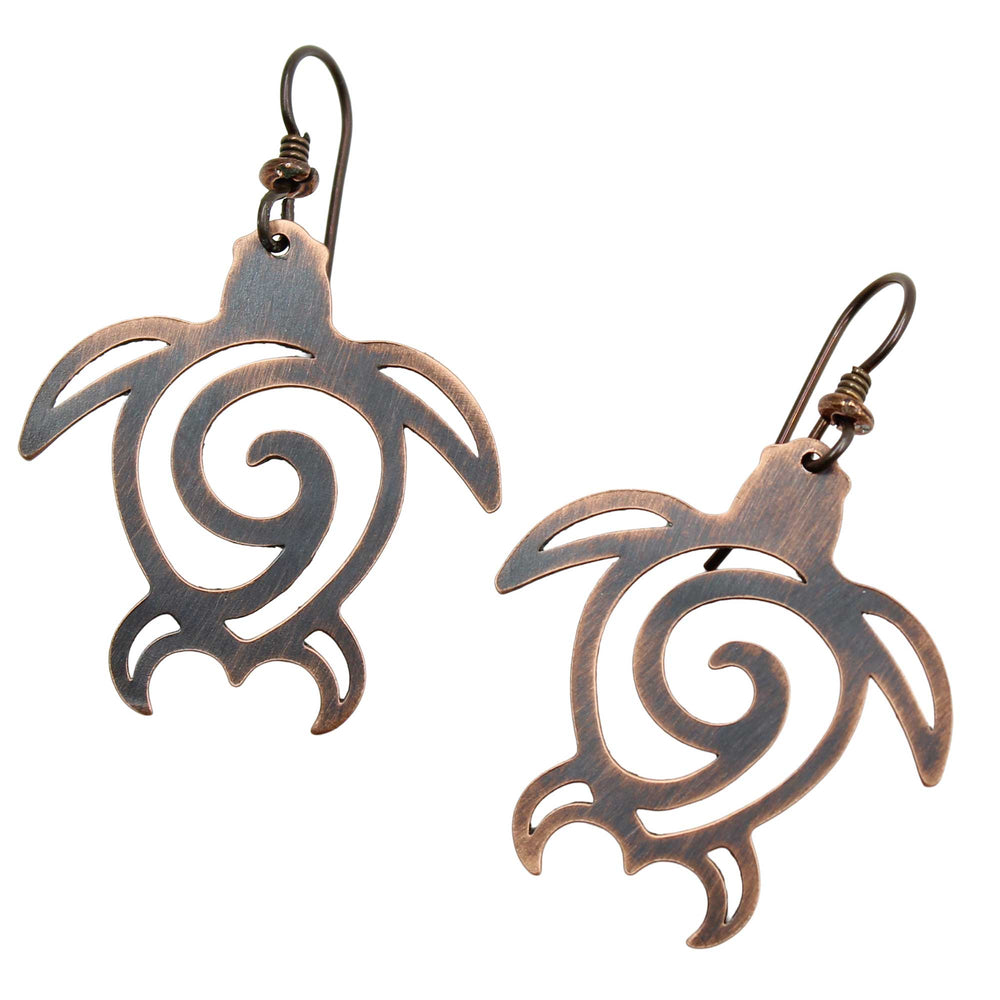 Copper Sea Turtle Earrings