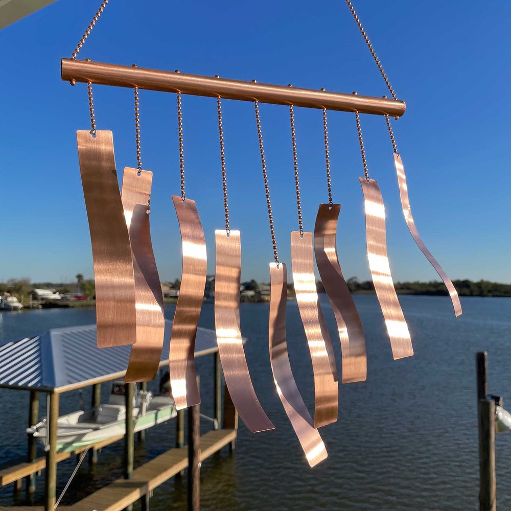 Handmade Copper Wind Chime with Rectangles