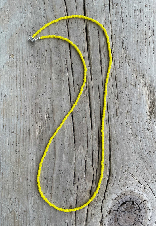 Dandelion Yellow Seed Bead Necklace 
