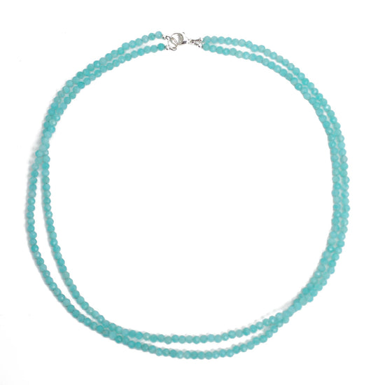 Double Strand Amazonite Necklace, 17" Long