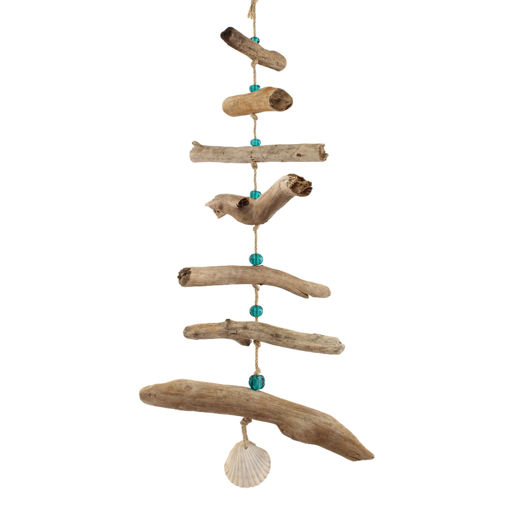 
                      
                        Driftwood and Shell Mobile with Aqua Blue Beads
                      
                    