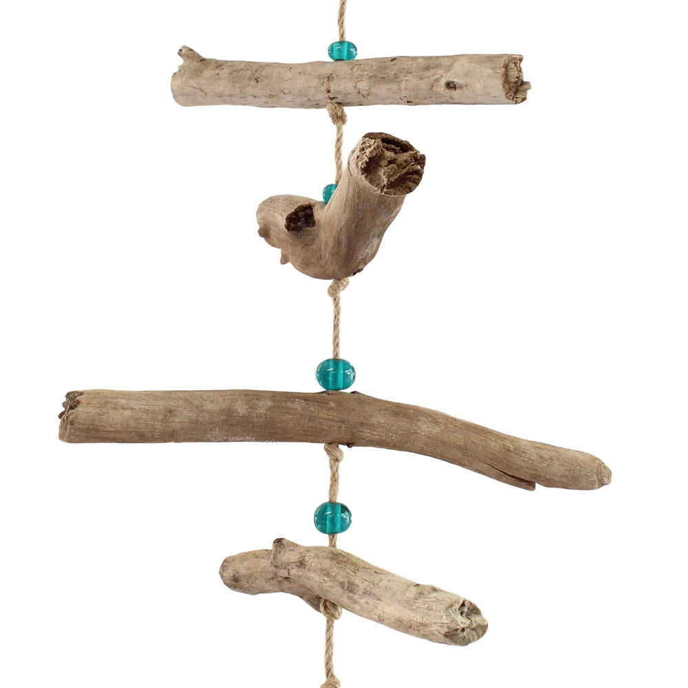 
                      
                        Driftwood and Shell Mobile with Aqua Blue Beads
                      
                    