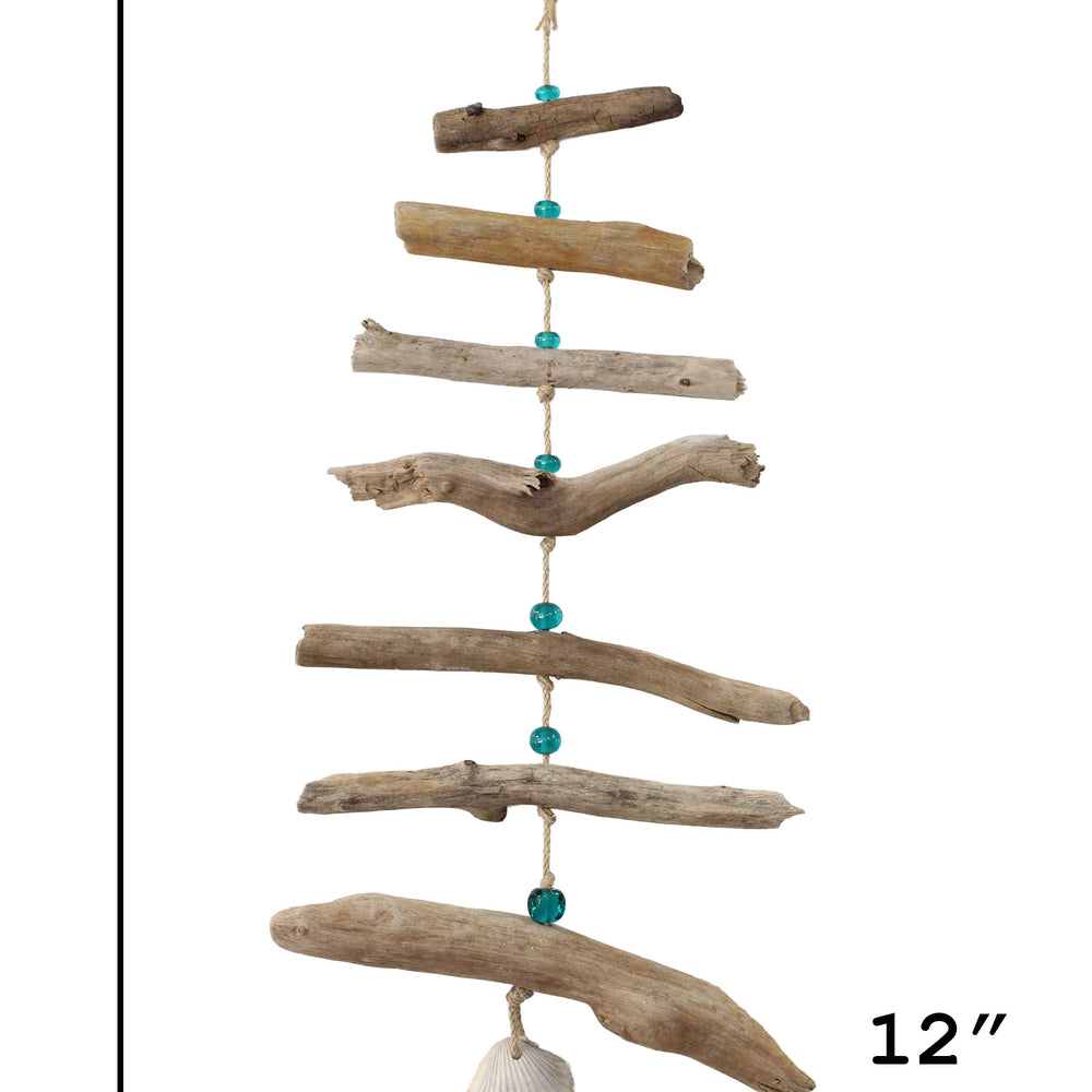 
                      
                        Driftwood and Shell Mobile with Aqua Blue Beads 29" Long 12" W
                      
                    