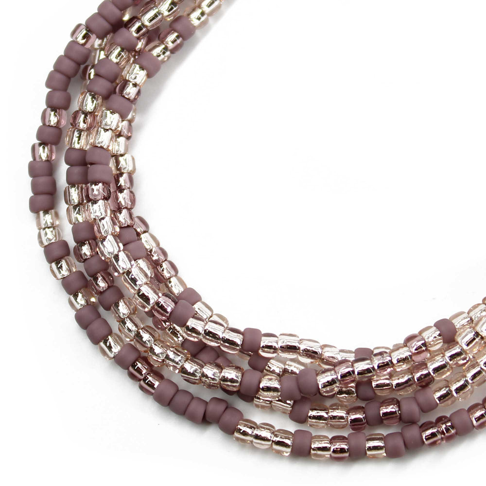 Dust Rose Seed Bead Necklace