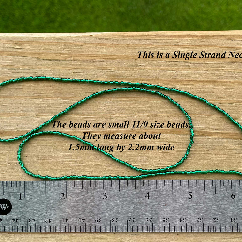 
                      
                        Emerald Green Seed Bead Necklace
                      
                    