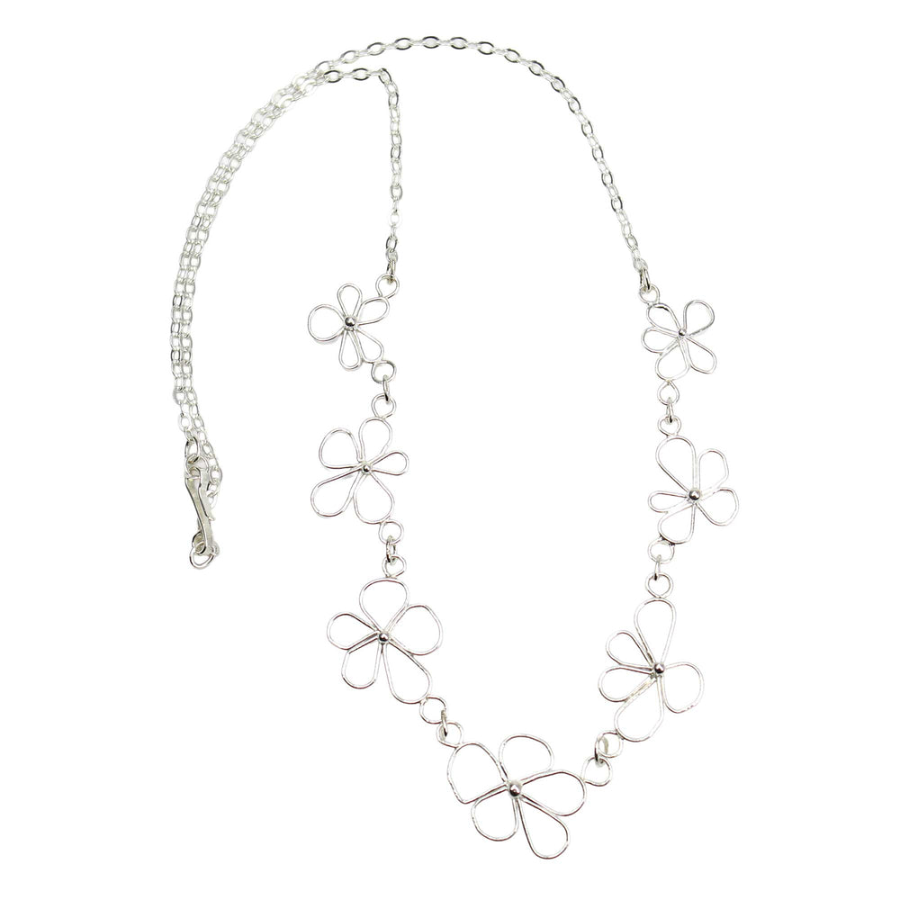 
                      
                        Petals in the Wind Necklace - Delicate Sterling Silver Flower Necklace
                      
                    