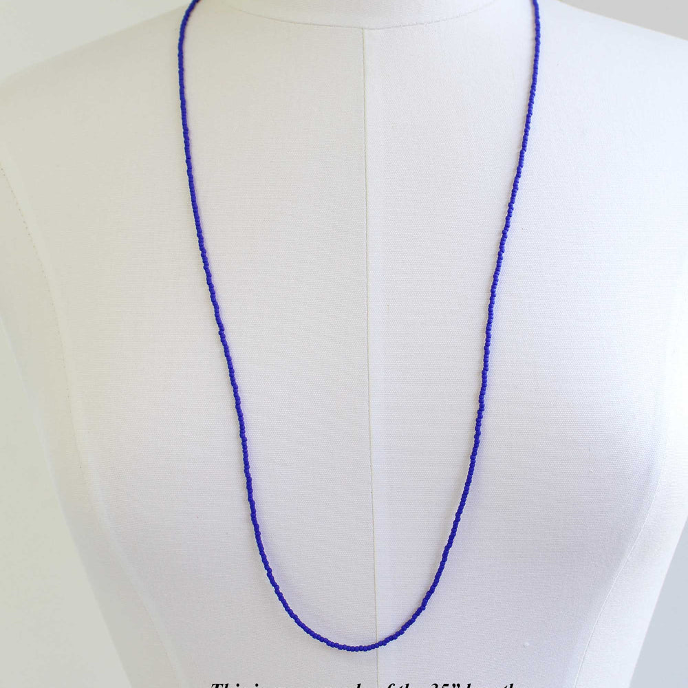 
                      
                        Frosted Navy Blue Seed Bead Necklace
                      
                    