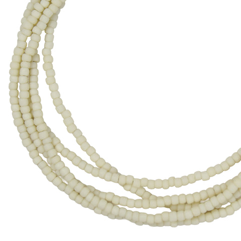 Frosted Light Beige Seed Bead Necklace
