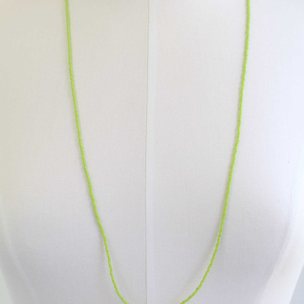 
                      
                        Frosted Sour Apple Green Seed Bead Necklace
                      
                    