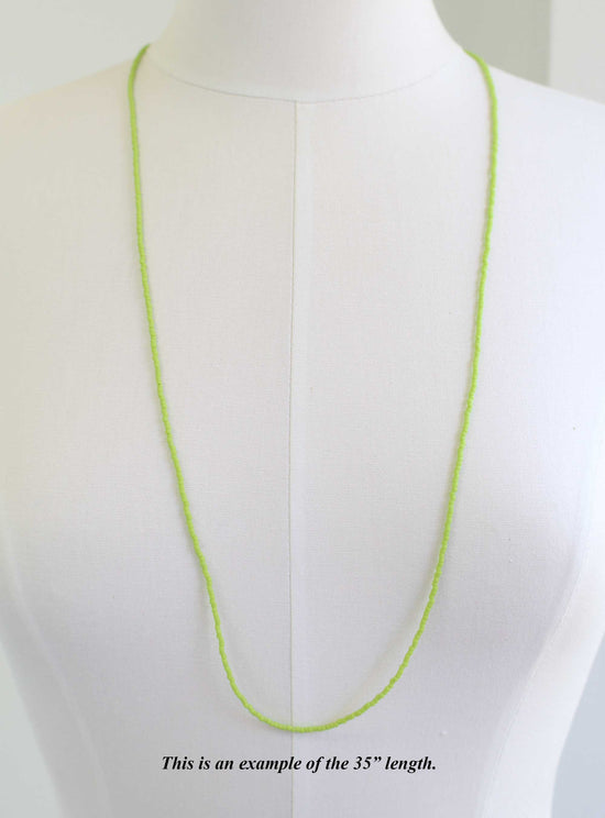 Frosted Sour Apple Green Seed Bead Necklace