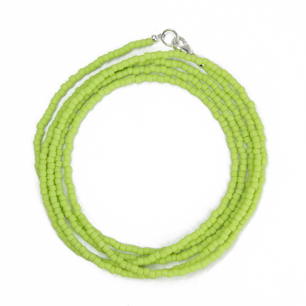 
                      
                        Frosted Sour Apple Green Seed Bead Necklace
                      
                    