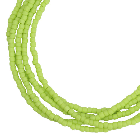 Frosted Sour Apple Green Seed Bead Necklace