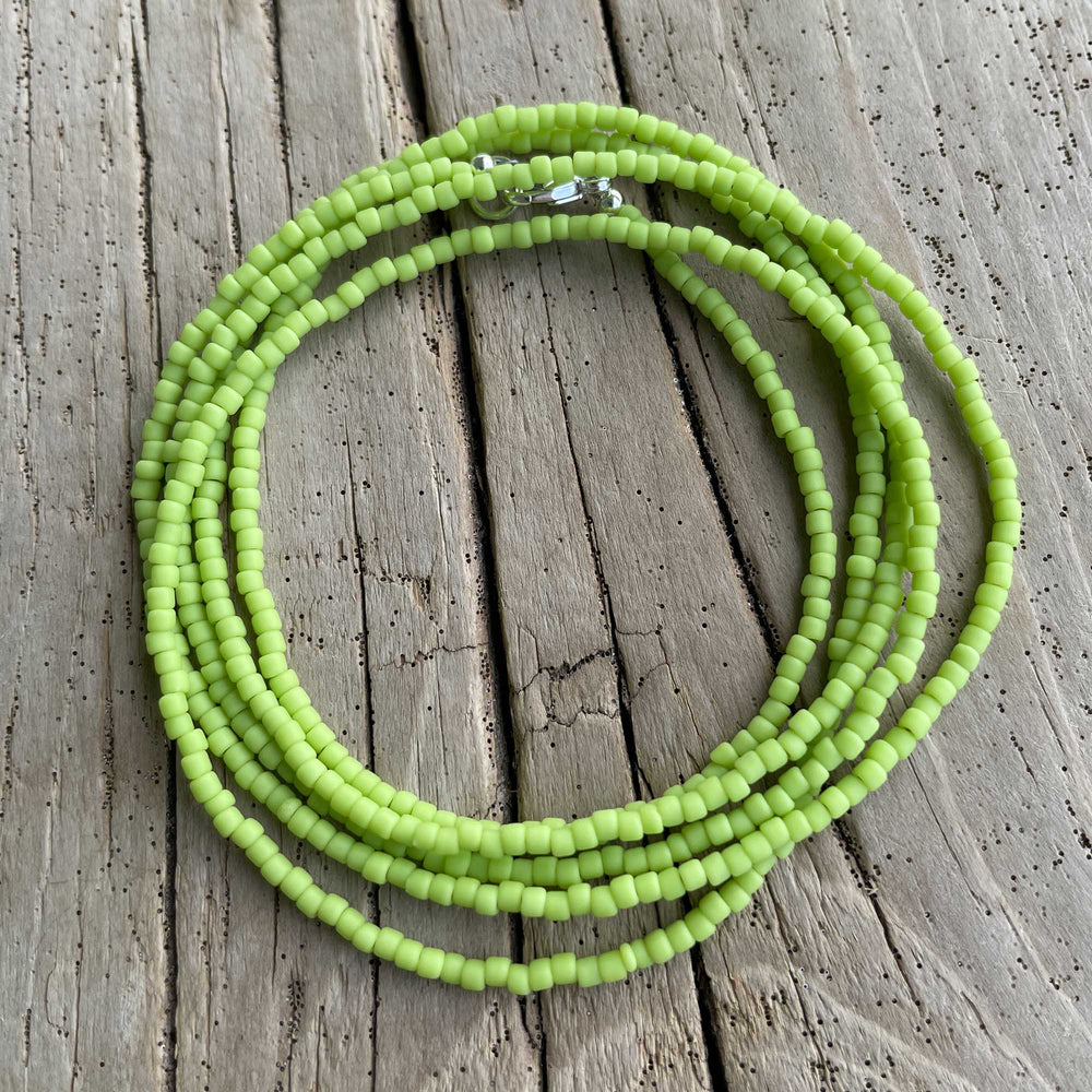 
                      
                        Frosted Sour Apple Green Seed Bead Necklace
                      
                    