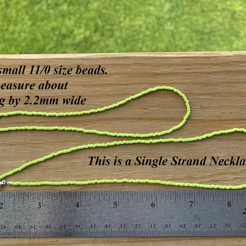 
                      
                        Frosted Sour Apple Green Seed Bead Necklace
                      
                    