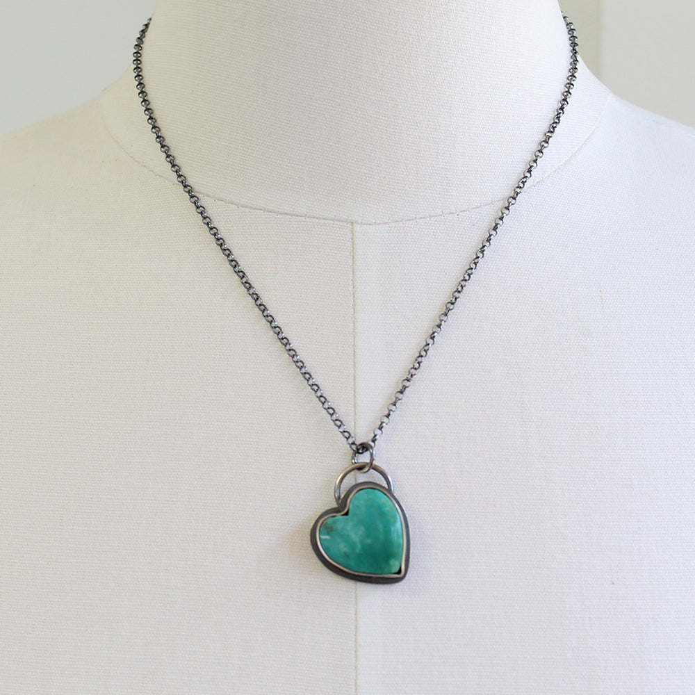 
                      
                        Genuine Turquoise Heart Pendant Necklace
                      
                    