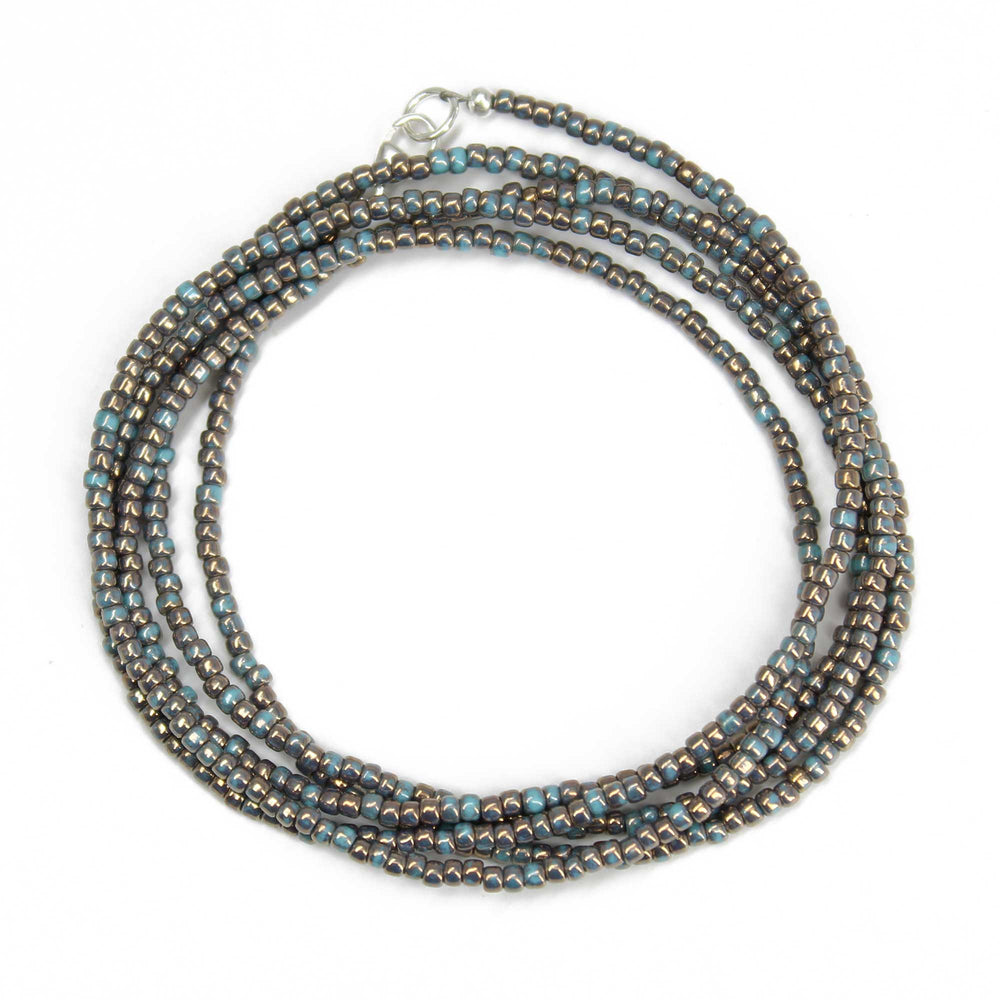 
                      
                        Gilded Marble Turquoise Seed Bead Necklace
                      
                    