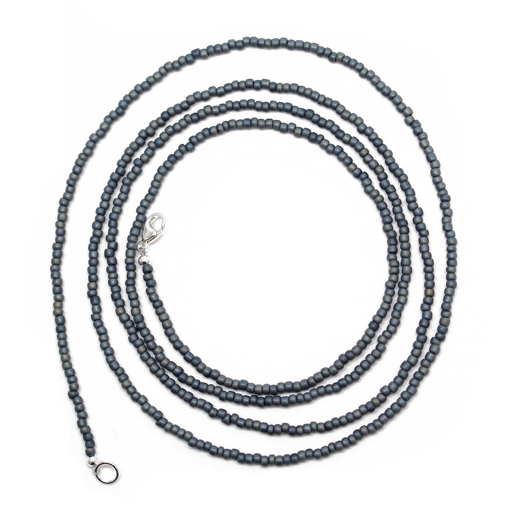 
                      
                        Matte Gun Metal Grey Seed Bead Necklace
                      
                    