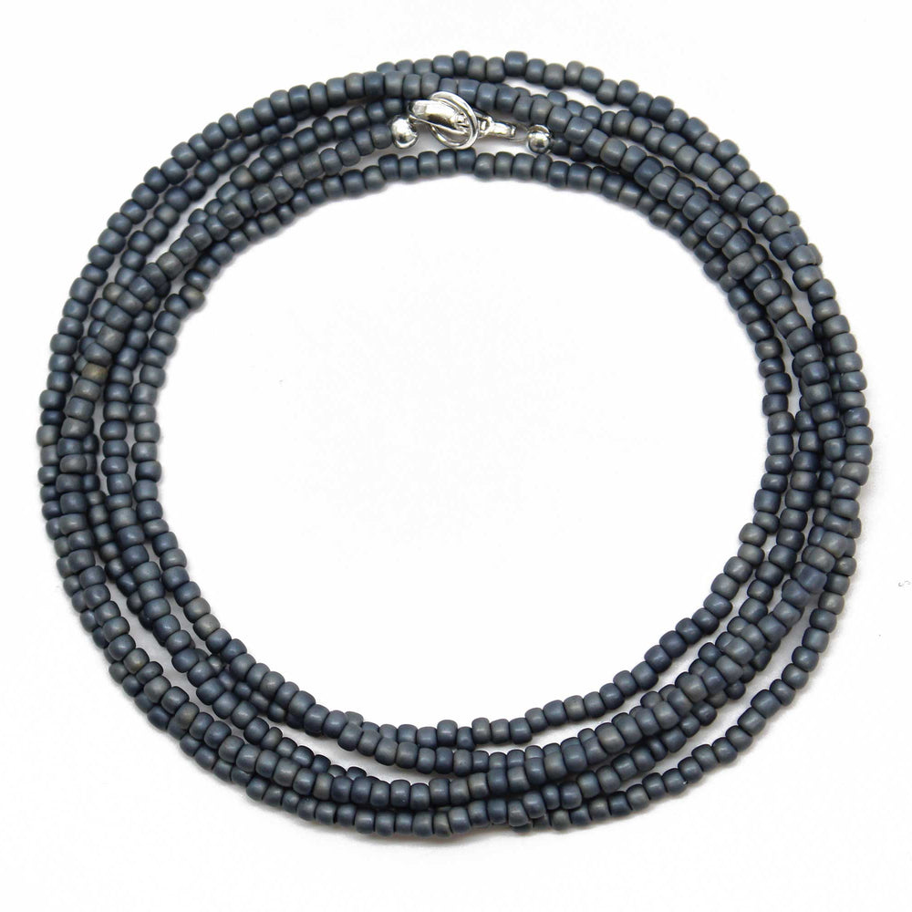 
                      
                        Matte Gun Metal Grey Seed Bead Necklace
                      
                    