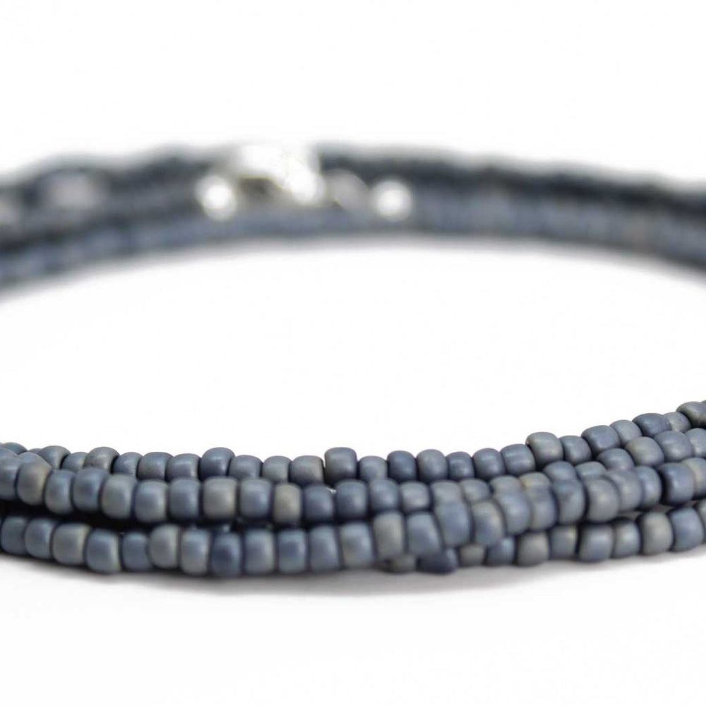 
                      
                        Matte Gun Metal Grey Seed Bead Necklace
                      
                    