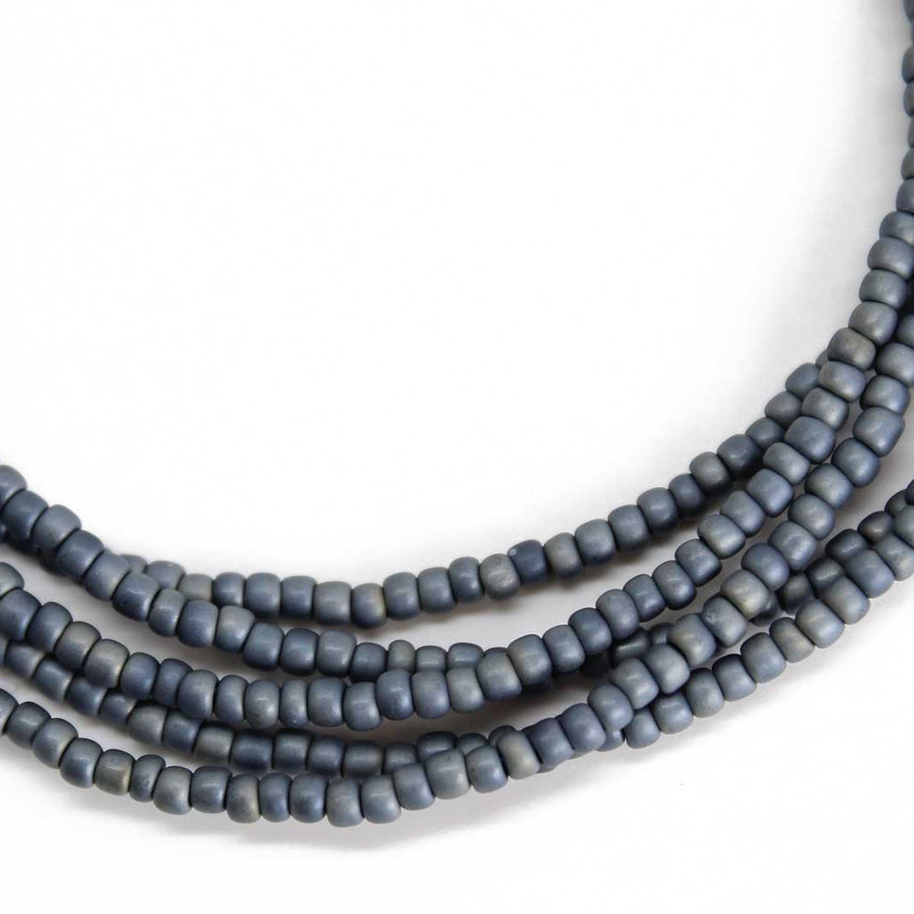 
                      
                        Matte Gun Metal Grey Seed Bead Necklace
                      
                    