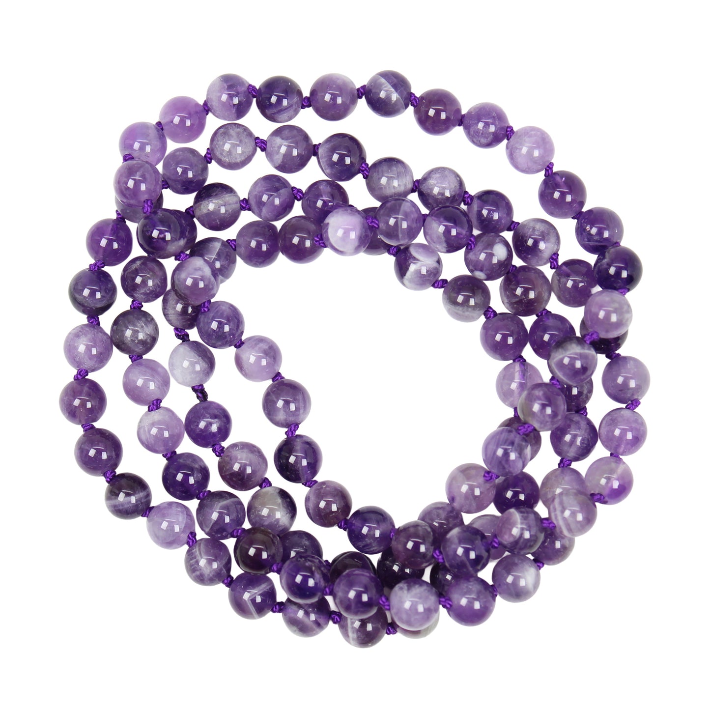 Hand Knotted Cape Amethyst Bead Necklace 