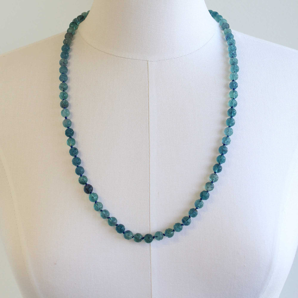 
                      
                        Hand Knotted Fluorite Bead Necklace, 28 Inch Endless Strand
                      
                    