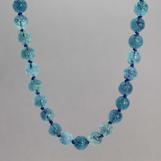 Hand Knotted Fluorite Bead Necklace, 28 Inch Endless Strand