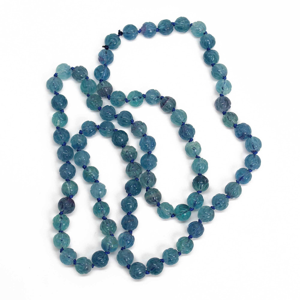 
                      
                        Hand Knotted Fluorite Bead Necklace, 28 Inch Endless Strand
                      
                    