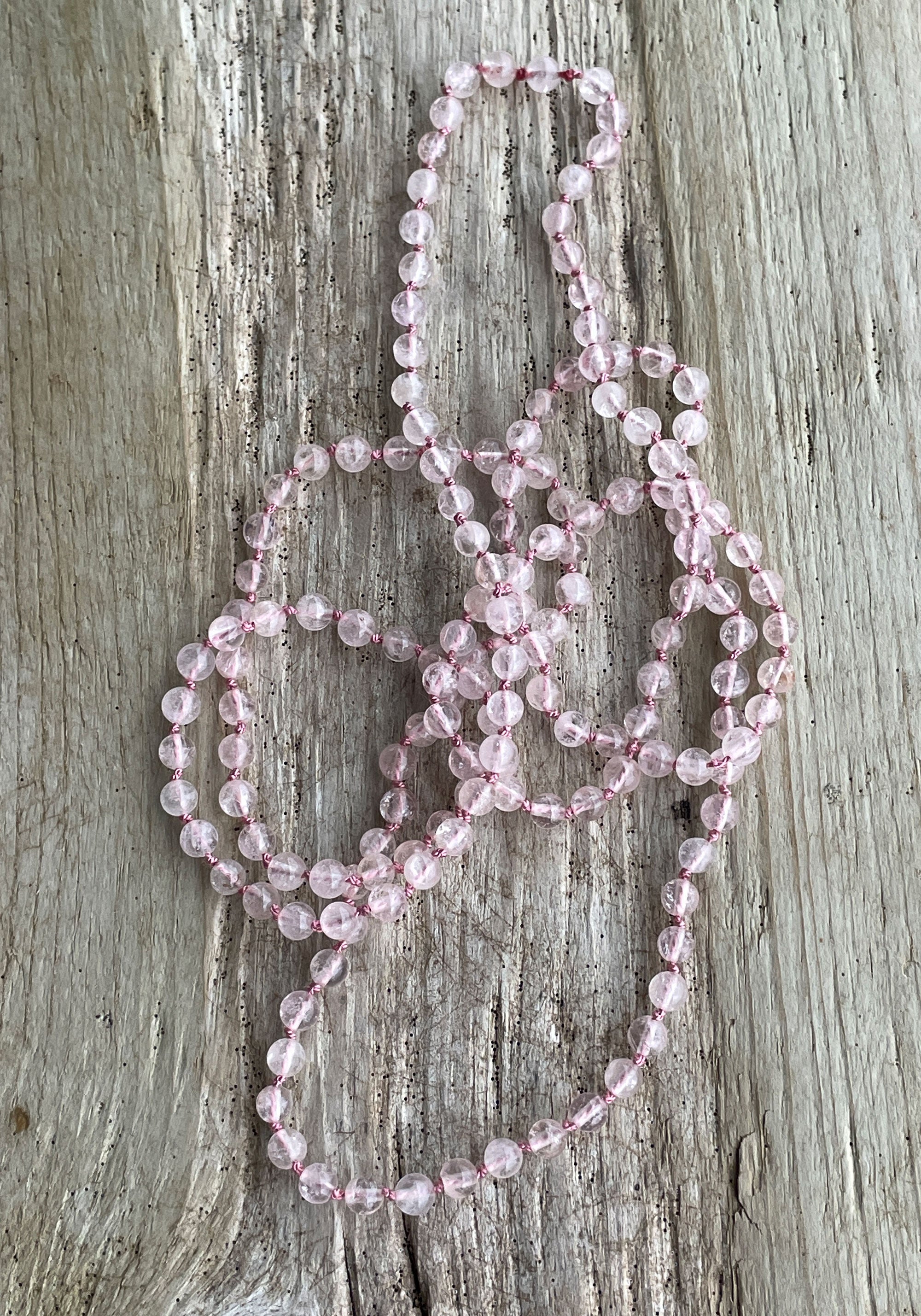 Hand Knotted Morganite Bead Necklace 35 Inch – Kathy Bankston