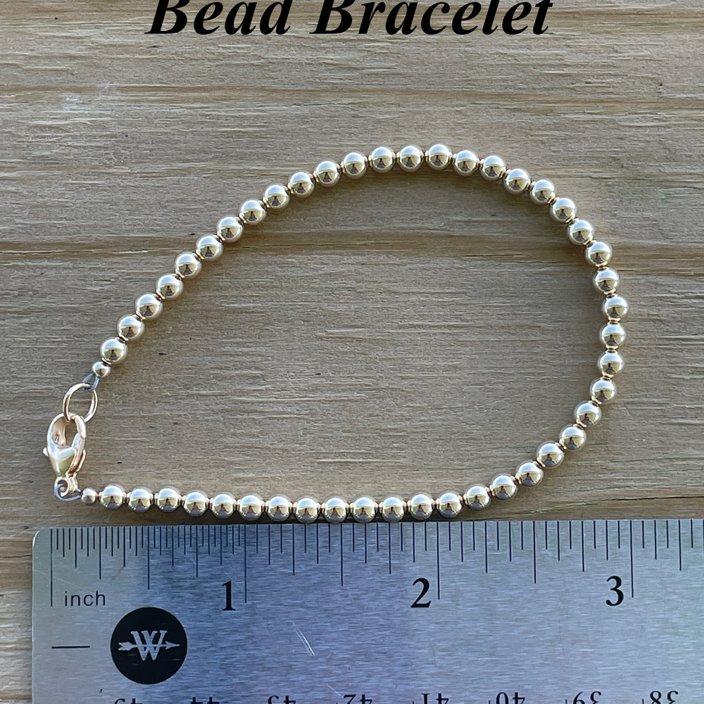 
                      
                        4mm 14K Gold Filled Bead Bracelet with Clasp
                      
                    