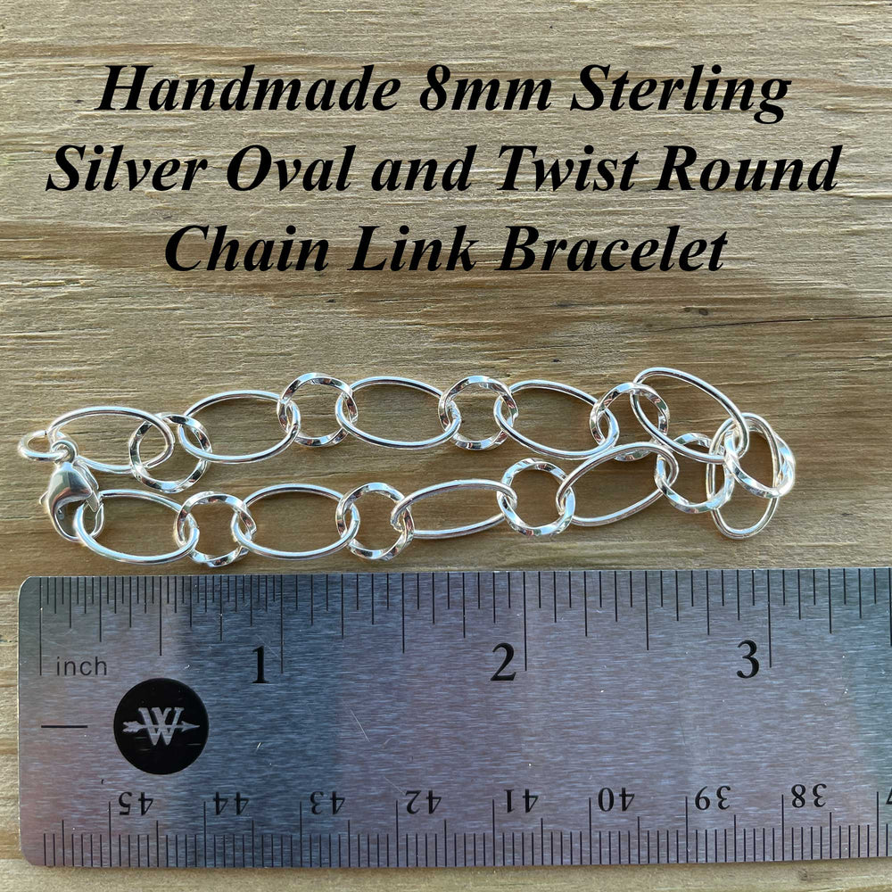 
                      
                        8mm Smooth Oval & Twist Round Chain Link Bracelet
                      
                    