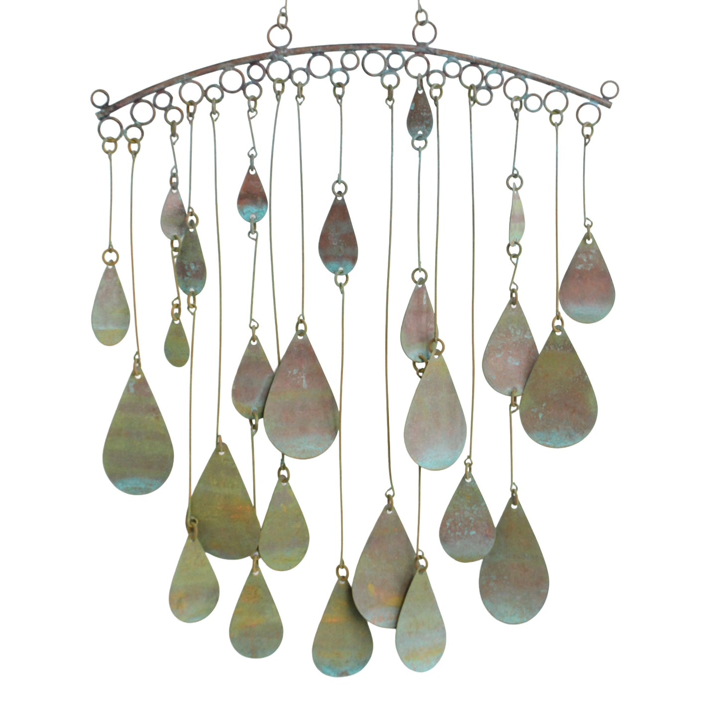Handmade Recycled Copper Teardrop Wind Chime
