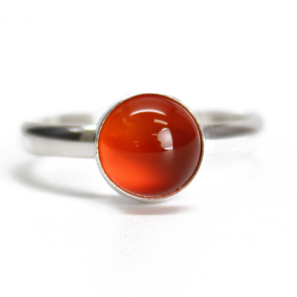 
                      
                        Red Carnelian Ring Bezel Set in 925 Sterling Silver, Size 7 US
                      
                    