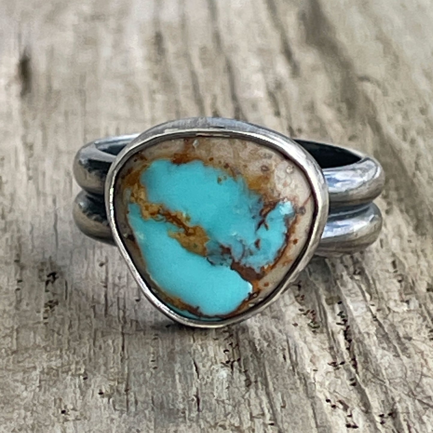 Royston Turquoise Ring Size 9 Handmade Sterling Silver
