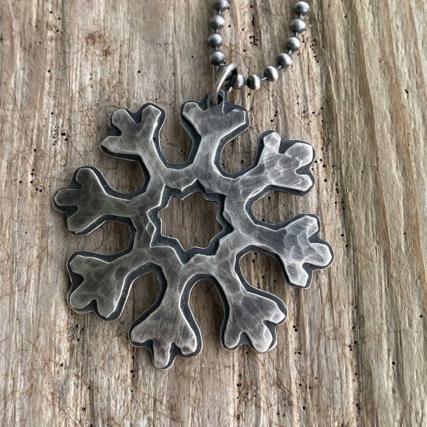 Handmade Sterling Silver Snowflake Necklace