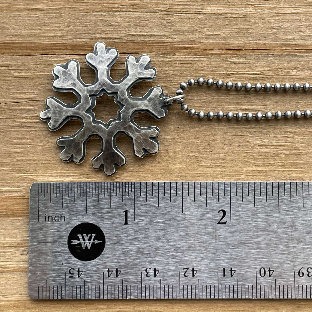 
                      
                        Handmade Sterling Silver Snowflake Necklace
                      
                    