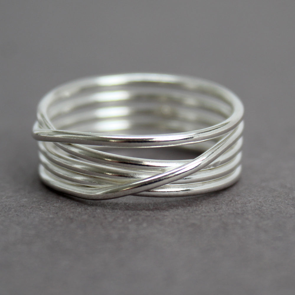 
                      
                        Handmade Sterling Silver Wire Ring, Statement Wrapped Ring
                      
                    