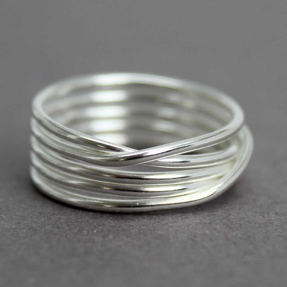 
                      
                        Handmade Sterling Silver Wire Ring, Statement Wrapped Ring
                      
                    