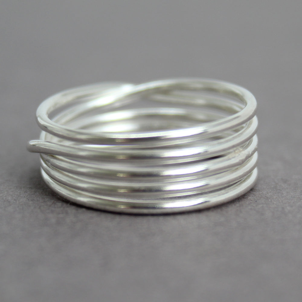 
                      
                        Handmade Sterling Silver Wire Ring, Statement Wrapped Ring
                      
                    