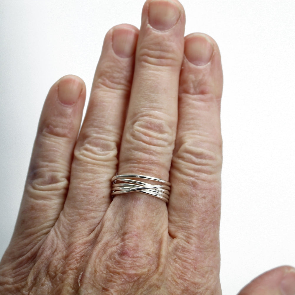 
                      
                        Handmade Sterling Silver Wire Ring, Statement Wrapped Ring
                      
                    