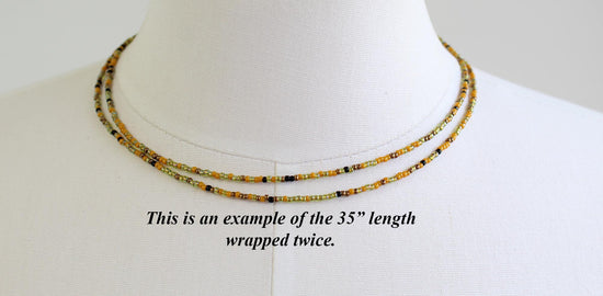 Mustard Black Gold Seed Bead Necklace