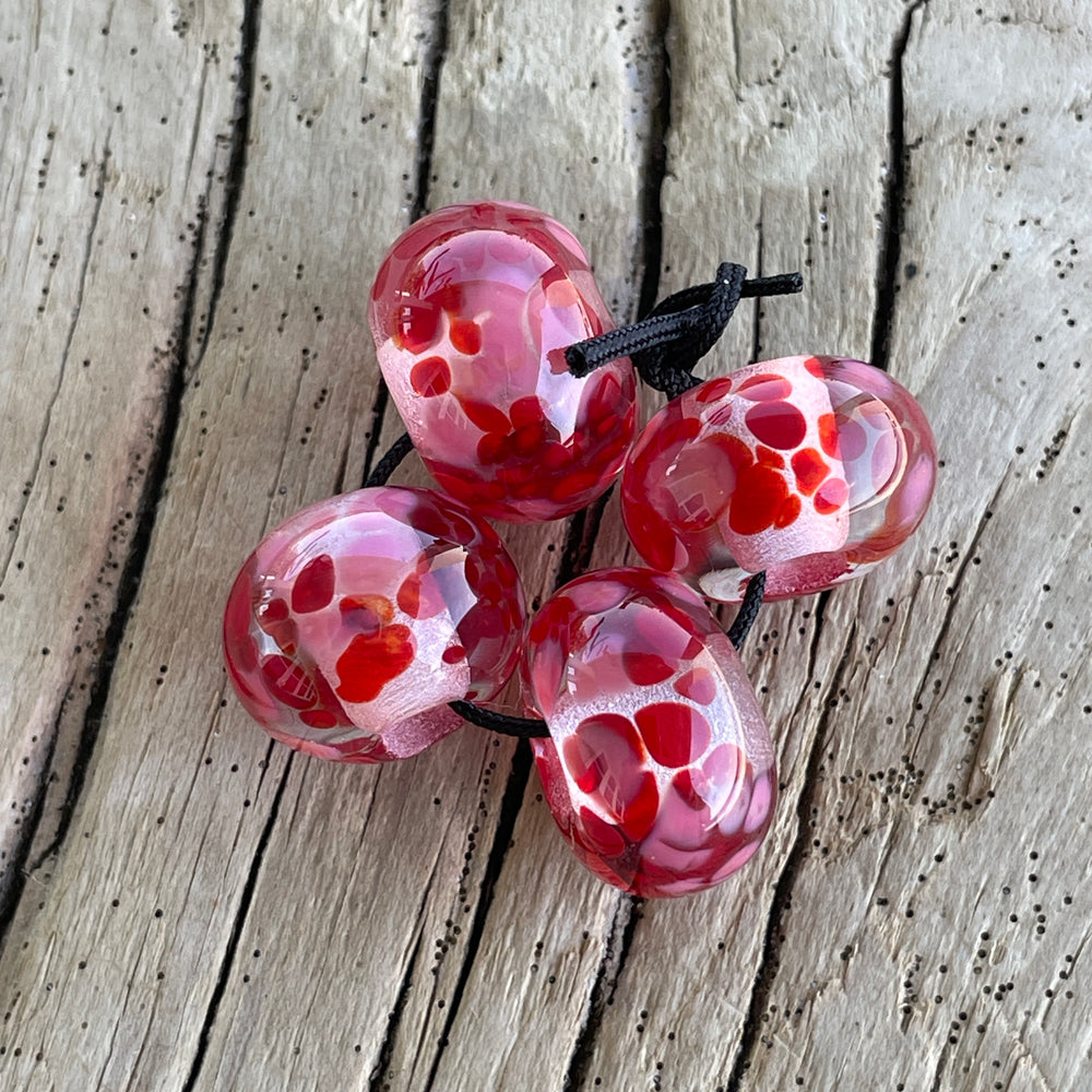 
                      
                        Red Pink and Clear Large Hole Lampwork Glass Beads for Jewelry Making & Crafts
                      
                    