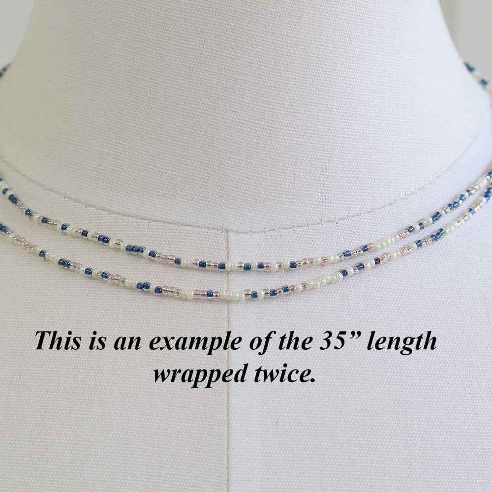 
                      
                        Blue and White Pearl Color Seed Bead Necklace
                      
                    