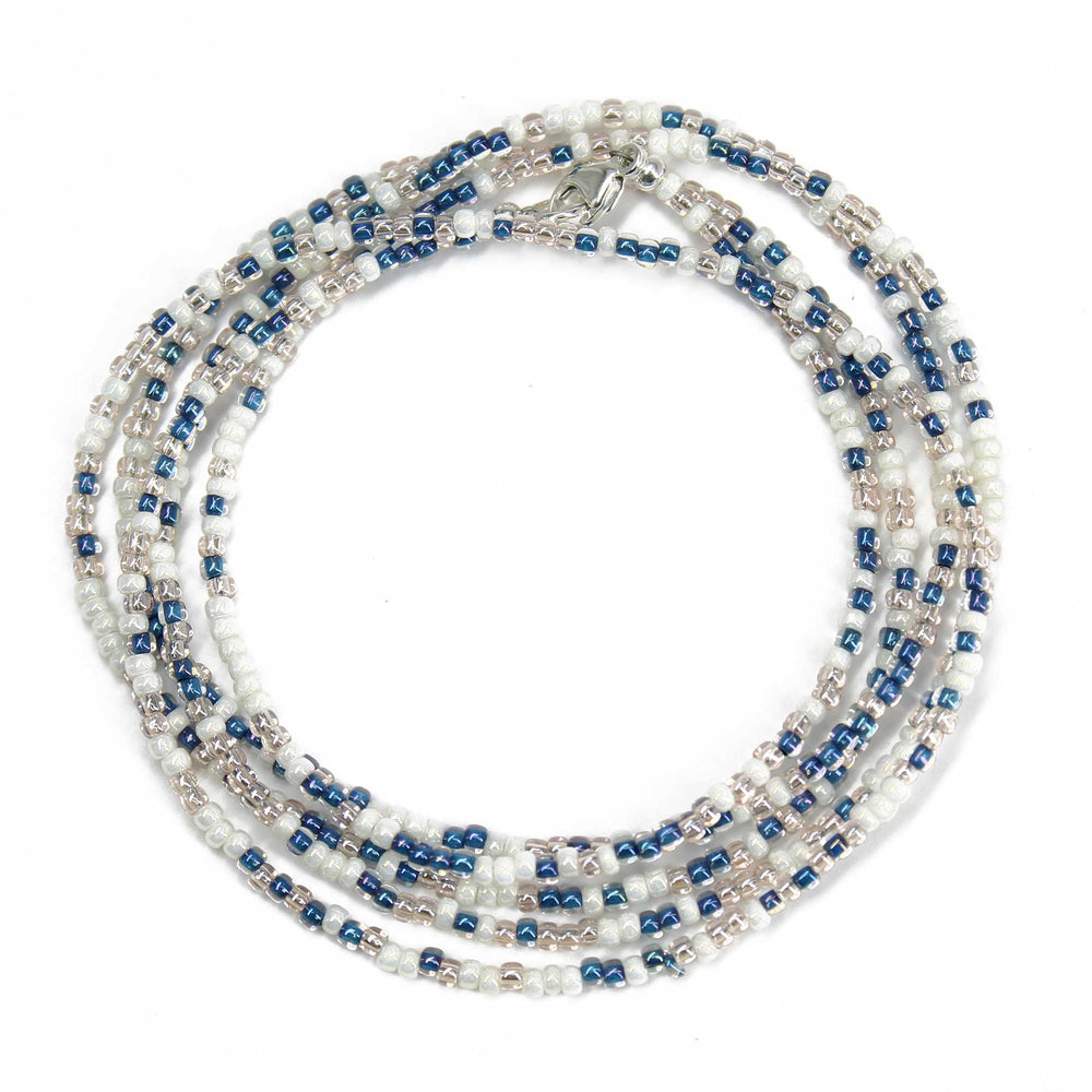 
                      
                        Blue and White Pearl Color Seed Bead Necklace
                      
                    