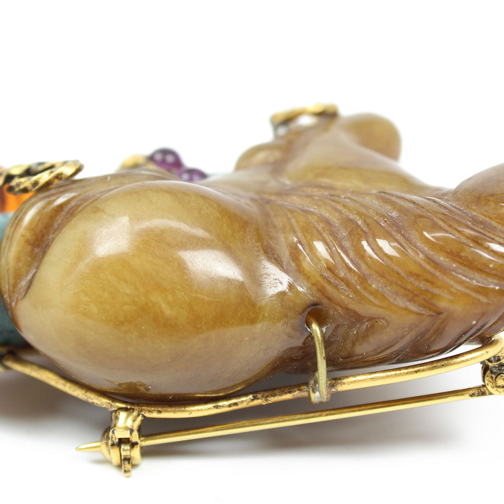 
                      
                        Iradj Moini Carved Stone Horse Brooch with Amber Dangle
                      
                    