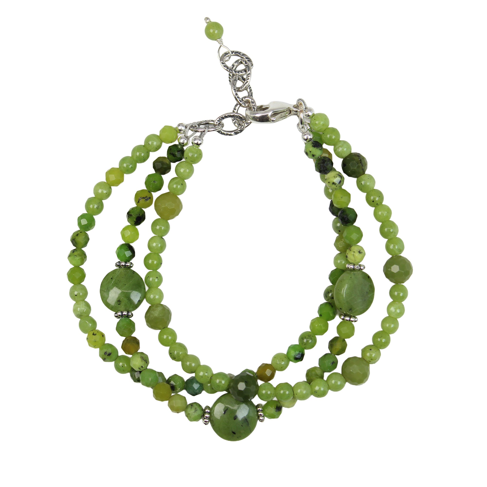 CORTIS GREENGREEN POPUP ブレスレット chain 新品 Jade and Chrysoprase Triple Strand Bracelet – Kathy Bankston