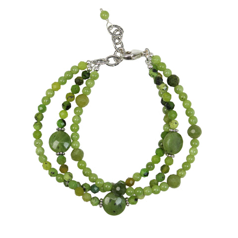 Jade and Chrysoprase Bracelet